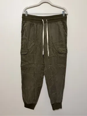 Aerie Cargo Joggers Size Medium Green Pants Women’s Comfy Casual thumbnail 2