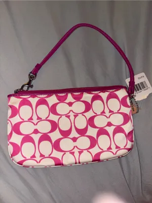 NWT Vintage Coach Peyton Dream C Signature Canvas Wristlet with Strap thumbnail 3