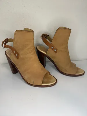Rag & Bone Tan Suede Peep Toe Ankle Booties Heels 36.5 thumbnail 3