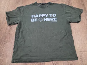 White Fox Australia Genuine HAPPY TO BE HERE Green Tshirt Oversized Small Medium thumbnail 1