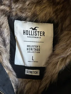 Hollister Black Trench Coat with Faux-Fur Hood thumbnail 2