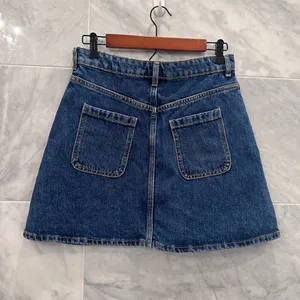 ASOS Monki denim button through mini skirt in mid-blue wash 38 /6 thumbnail 3
