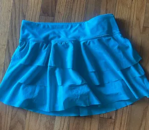 JoyLab Bright Teal Ruffled Skater Skirt Size M Flowy Flare Athleisure thumbnail 1
