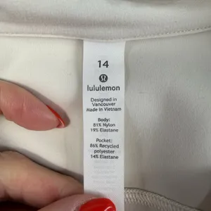 Lululemon Sz 14‎ Softstreme Cinch Waist Jacket Full Zip White Opal Bone Hooded thumbnail 6