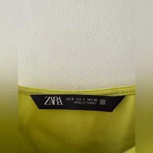 Zara Satin Lime‎ Green Cowl Neck Going Out Top thumbnail 3