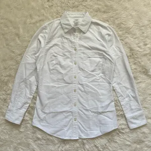 J. Crew Factory Top Petite Button-Up Oxford Shirt in Signature Fit White PXS NWT thumbnail 4