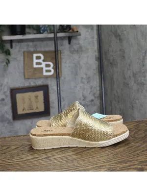 NWT JBU By Jambu Casual Fashion Slip On Wedge Sandal Cream / Champagne Brown 9M thumbnail 7
