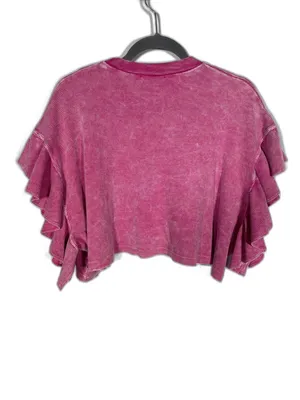 Altar’D State Womens Nessa Flutter Sleeve Top Blouse Waffle Medium thumbnail 5