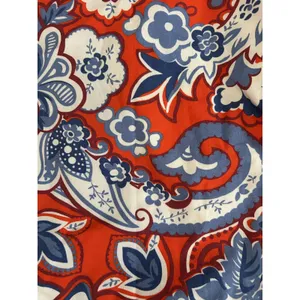 Zara Ruffled red blue white bohemian Paisley Print long sleeve Mini Dress M thumbnail 4