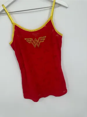 American Vintage Y2K Red Wonder Women Camisole Tank Top Size Medium Rhinestone thumbnail 5