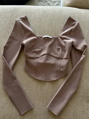 Abercrombie Cropped Corset Long Sleeve Top thumbnail 4