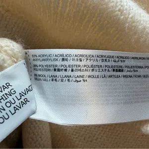 Mango MNG Wool Blend Layered Mock Neck Sweater Cream L NWT Quiet Luxury thumbnail 9