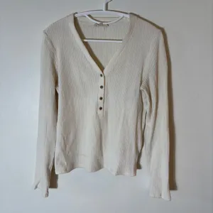 Madewell Brushed Long-Sleeve Henley Size Medium thumbnail 2