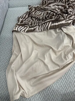 Sinsay Beige Zebra-Print Tiered Ruffle Asymmetrical Midi Lined Skirt Size XL thumbnail 13
