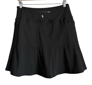 SANTINY Black Ruffled Golf Skort 19"Athletic Tennis Skirt Coquette Gorpcore L thumbnail 1