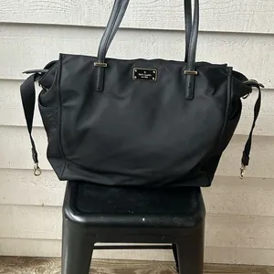 Kate Spade Kaylie Baby Bag Classic Black Nylon Tote Diaper Bag thumbnail 2