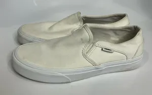 Vans off the wall all white slip‎ on sneakers women’s size 7.5 thumbnail 1