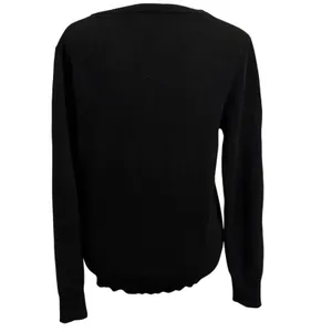 Quince Size M Sweater 100% Mongolian Cashmere V Neck Black Minimalist Capsule thumbnail 2