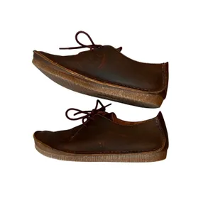 Clarks women Janey may flats leather derby shoes lace up Oxford moccasin Size 7 thumbnail 3