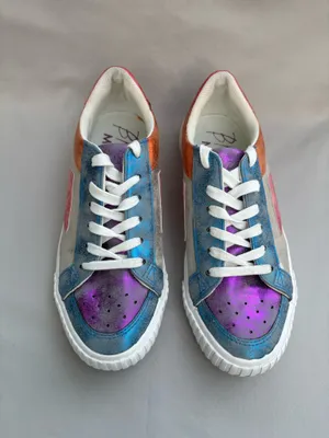 Blowfish Malibu Mens 8.5 Multicolor Colorblock Breathable Lace-Up Sneakers thumbnail 2
