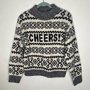 A New Day Fair Isle Mock Neck Cheers Sparkle Sweater in XS thumbnail 1
