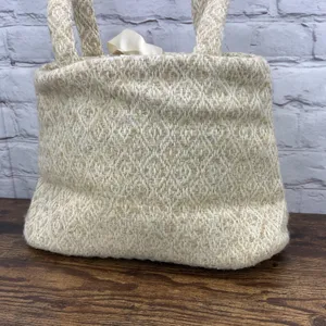 Boyne Valley Weavers Vintage Wool Handbag Diamond Stitch Double Strap‎ thumbnail 2