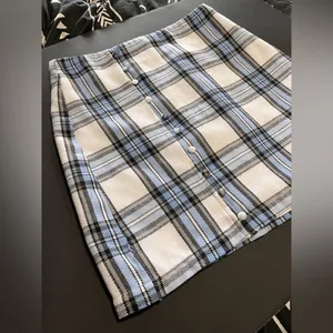 BLUE RAIN Plaid Fleece Button Lined Mini Skirt Y2K Women’s Sz S EUC thumbnail 2