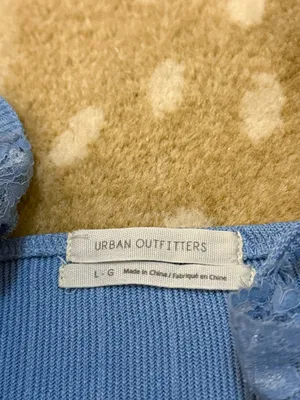 Urban Outfitters Blue Ribbed Lace Trim Cami Mini Slip Dress L Soft Stretch Y2K thumbnail 7