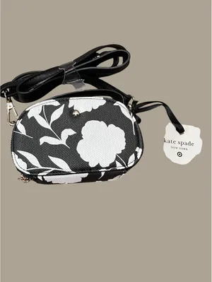 Kate Spade New York Black and White Floral Crossbody Bag thumbnail 3