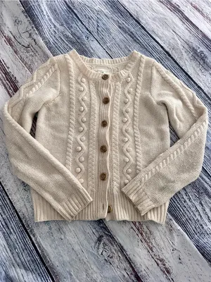Vintage Y2K Aerie Cream Cable-Knit Button Wool Blend Cardigan Sweater thumbnail 2