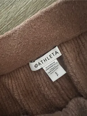 Athleta felicity ribbed Wide Leg Pants Brown Stretchy Knit Relaxed Athleisure thumbnail 7