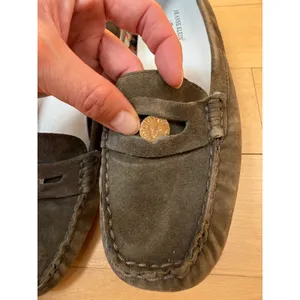 VTG Anne Klein iFlex Olive Suede Grefty Penny Loafer Flats Women 7M thumbnail 7