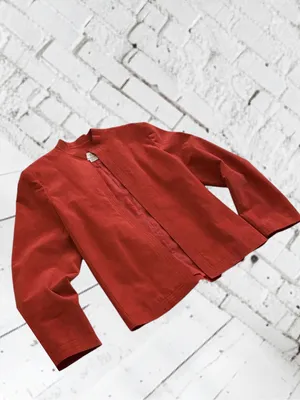 70’s retro Red Ultrasuede jacket with a boho vibe, size M thumbnail 4