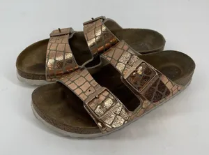 Birkenstock Arizona Gator Gleam Copper Two-Strap Comfort Sandal EU 38‎ US 7 thumbnail 1