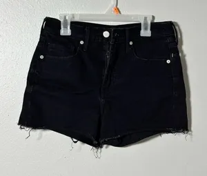 Banana Republic Women Black Denim High Rise 3’ Jean‎ Shorts Cut Off Size 26 thumbnail 1