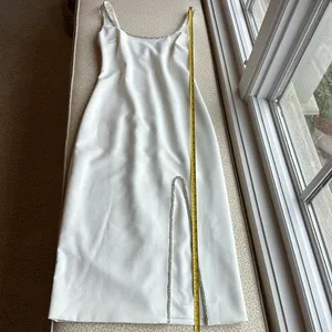 New Likely White Dressy MIDI Dress Lined with beaded trim size 10 thumbnail 16