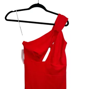 NEW NWT Katie May X REVOLVE Edgy One Shoulder Maxi Gown In Cherry Red thumbnail 4