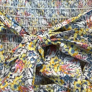 NWT UMGEE‎ Top Women's Large Multicolor Floral Boho Smocked Ruffles Bow Tie Back thumbnail 9