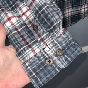 Carhartt Gray Red & White Mid Weight Flannel Button Front Long Sleeve Shirt XL thumbnail 4