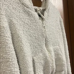 Skims Cozy Teddy Knit Bone‎ Zip-Up Hoodie XXS/XS thumbnail 4