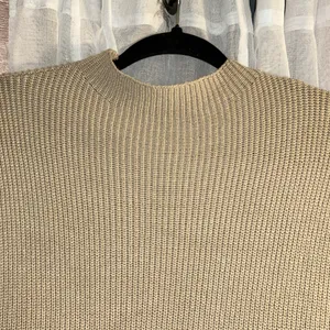 Beige Mock Turtleneck Size M Crop Sweater Tan Size M thumbnail 7