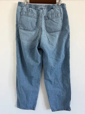 Madewell Pull-On Relaxed Jeans Large Beswick Wash High Rise Cotton Hemp NG366 thumbnail 3