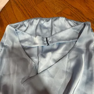 Amazon baby blue strapless mini dress thumbnail 3