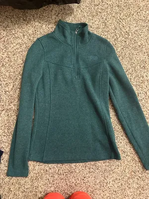 The North Face Dark Teal Fleece Quarter-Zip Pullover thumbnail 1