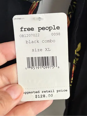 🆕Free People Tate Floral-Print Tunic Dress Black Combo XL🆕 thumbnail 16