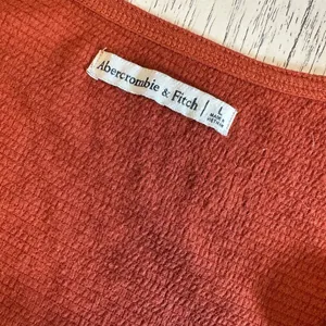 Abercrombie Burnt Orange Crop Smock V Neck Top thumbnail 2