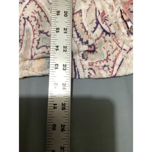 Chicos 100% Linen Paisley Zip Front Jacket Pink Purple Orange Size 2 L Large thumbnail 8