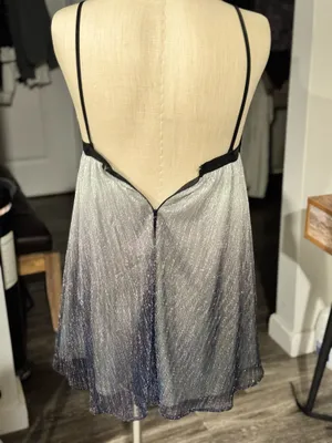 Show Me Your Mumu Metallic Ombre Eva Mini Dress Black Silver thumbnail 6