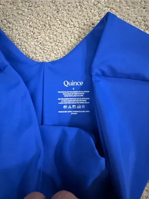 NWOT Quince Italian high leg bikini bottoms electric blue small thumbnail 3
