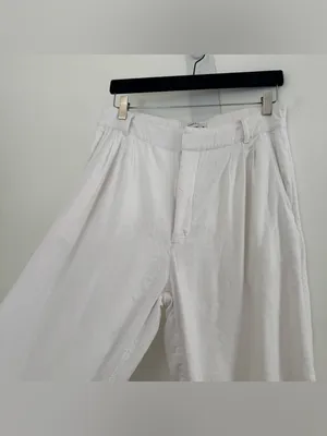 Abercrombie & Fitch Crop White Wide-Leg Pants thumbnail 3